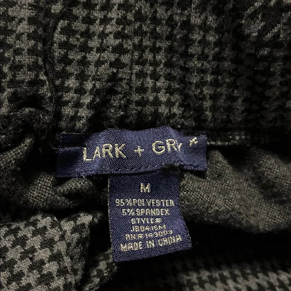 Lark + Grey Black And Grey Houndstooth Leggings With 2 Pockets Size Medium